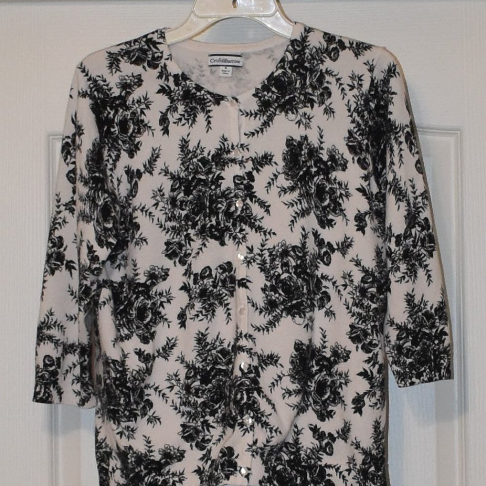 Vintage Croft & Barrow Black & White Cardigan